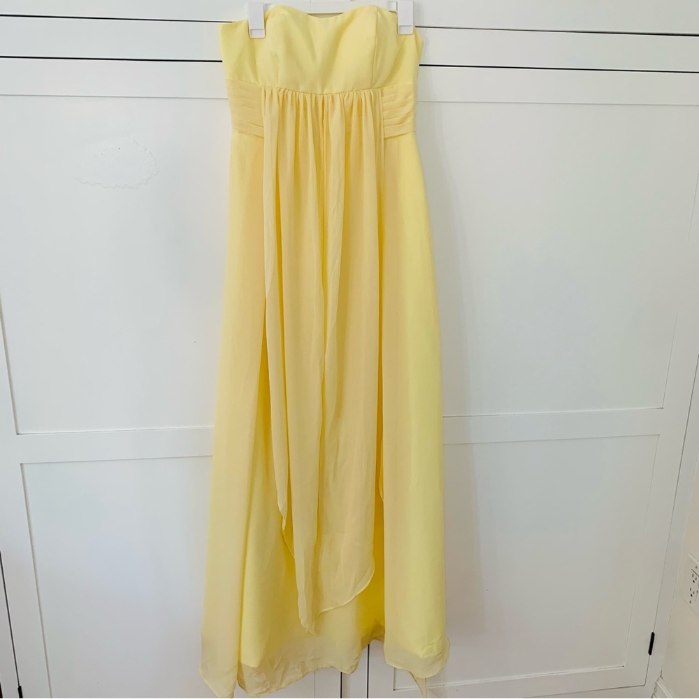 Wedding Dress Pastel Yellow Strapless Maxi Formal Dress Size 6